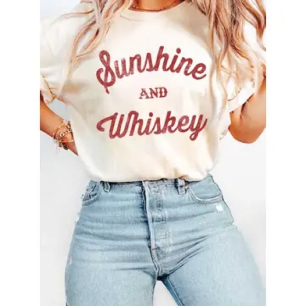 Cream and Red Graphic Tee